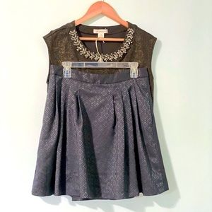 Banana Republic Jacquard Pleated Skirt Size 8